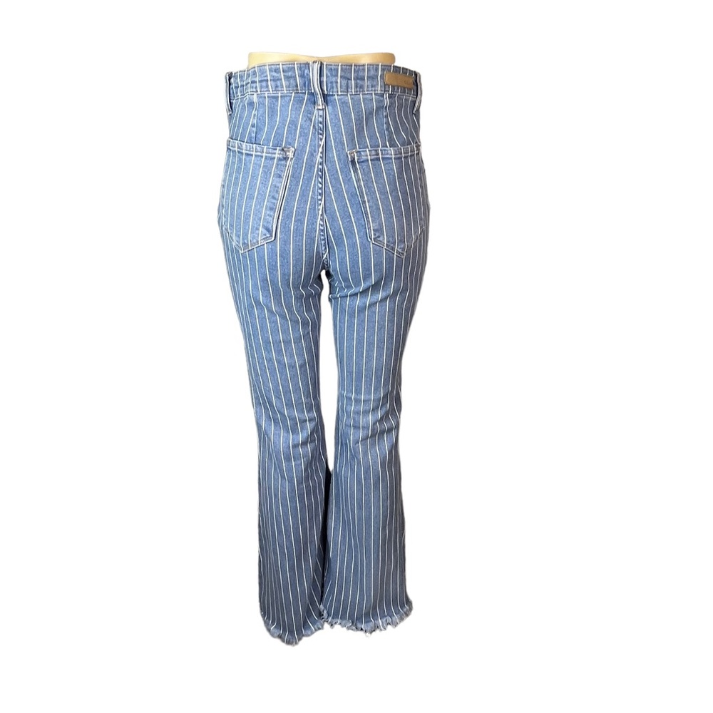 Cello High-Waist Bell / Flare Jeans — Pin-Striped Denim size 13 - Picture 7 of 11